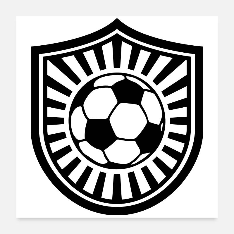 Fußball Emblem Personalisierbar Simpel Einfach Poster 60x60 cm