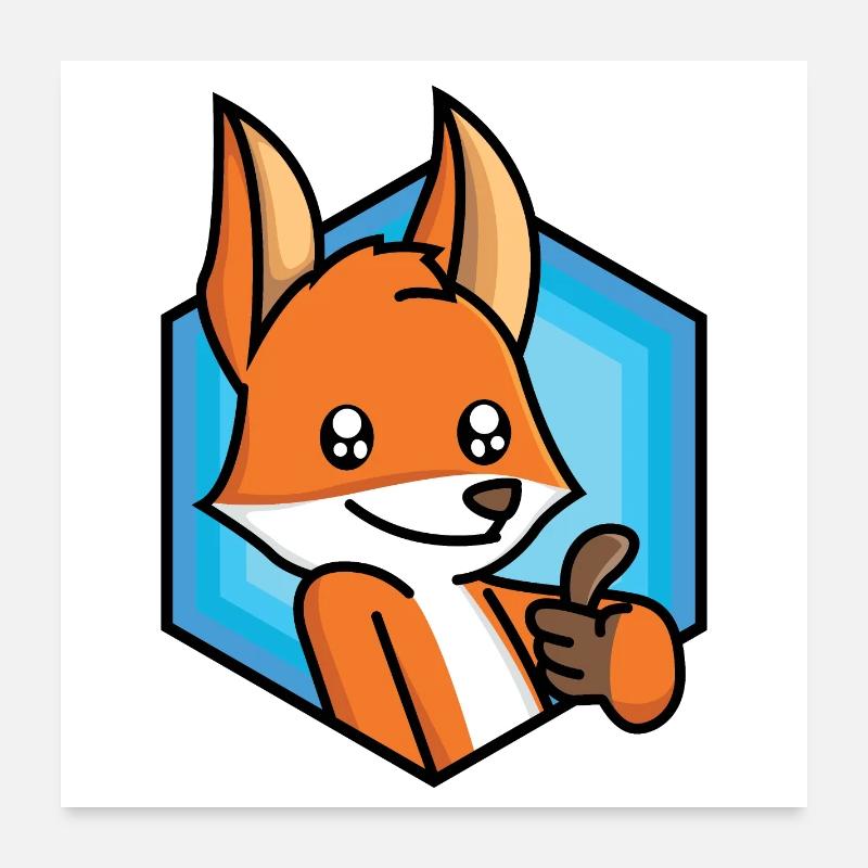 Thumbs up fox Poster 24" x 24" (60x60 cm)