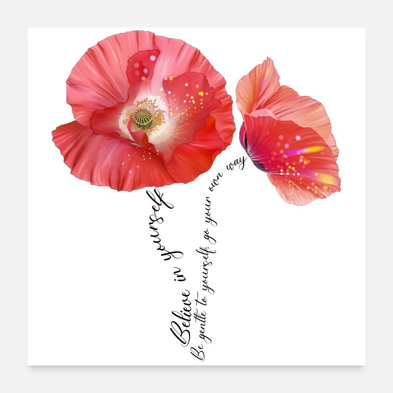 Mohnblumen Mohn Poppy Poster 60x60 cm