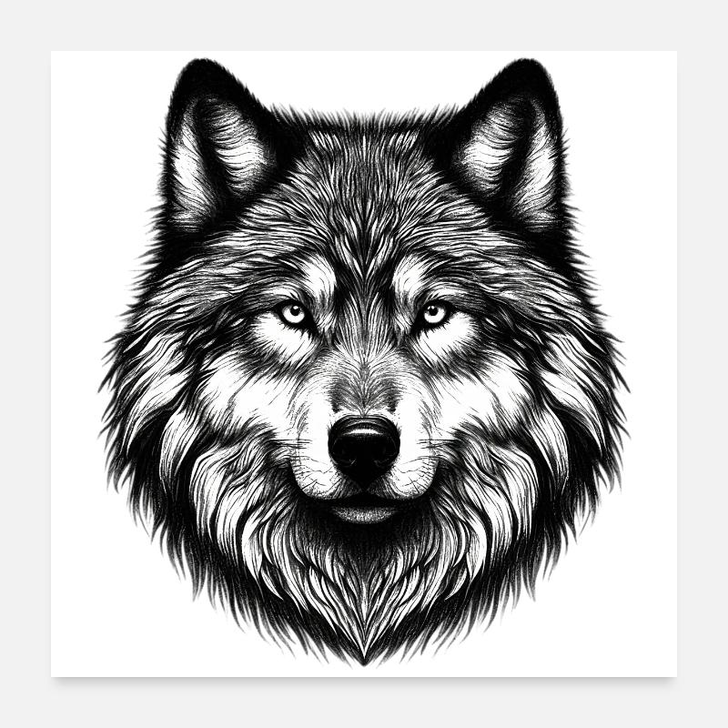Loup Poster 60 x 60 cm