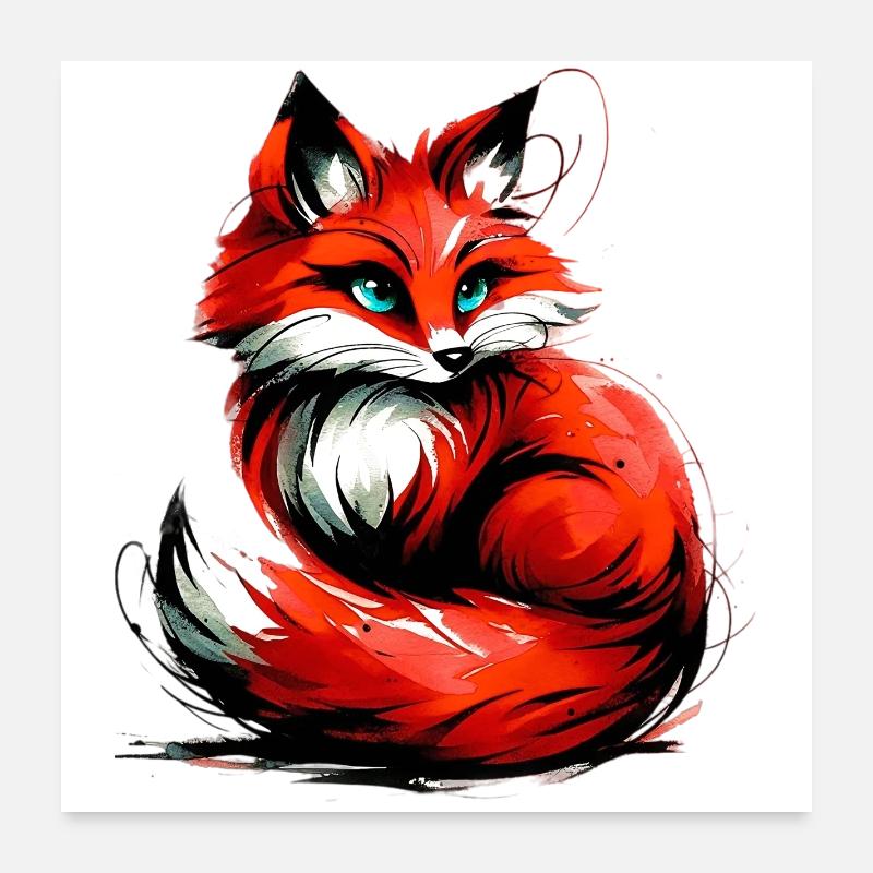 Fox Poster 24" x 24" (60x60 cm)
