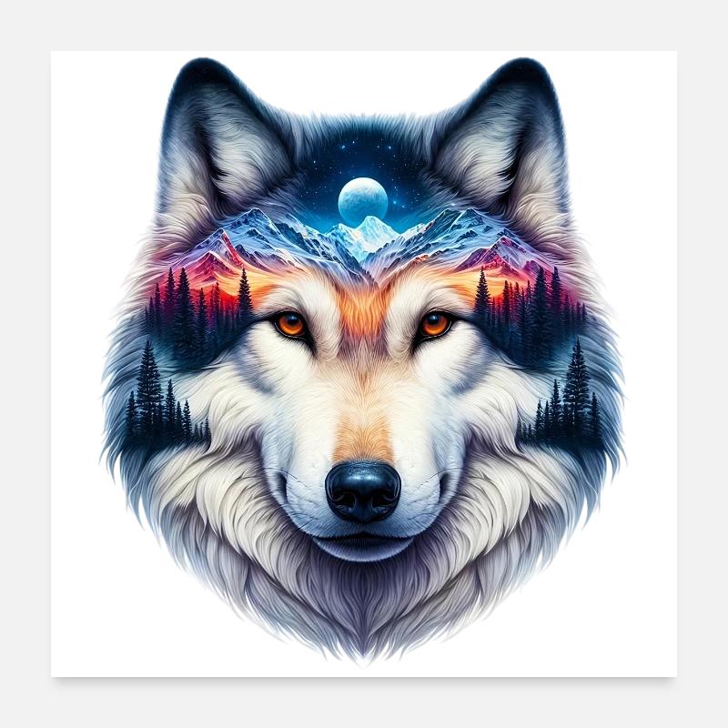 Loup Poster 60 x 60 cm