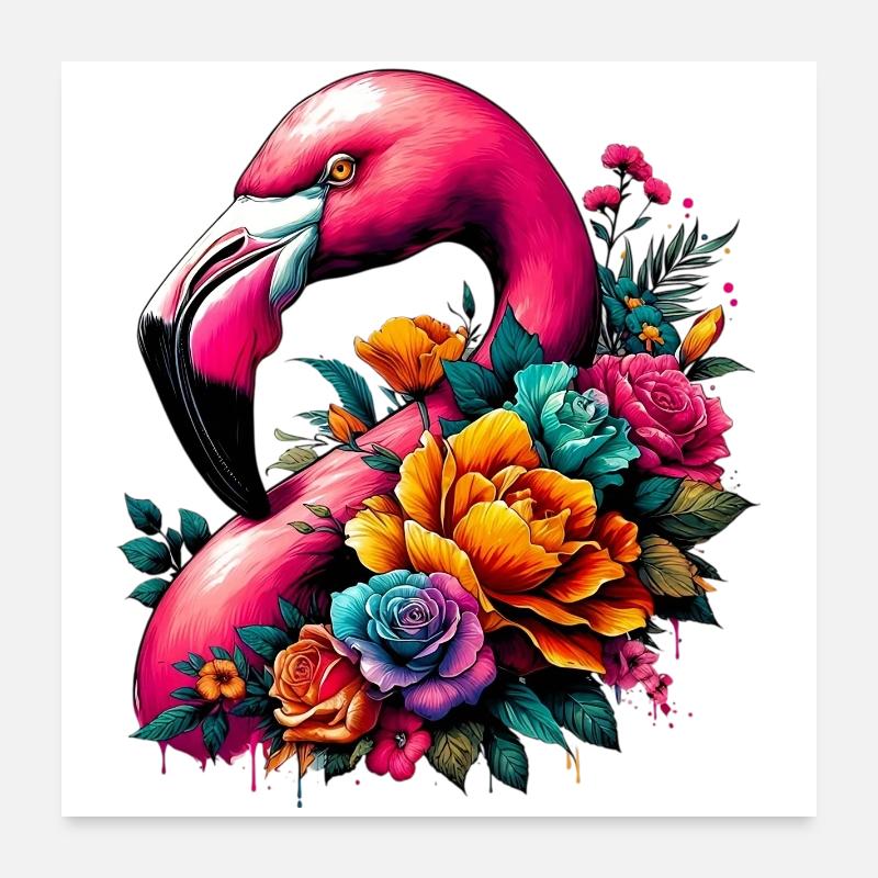 Flamingo Poster 60x60 cm