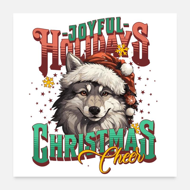 Loup de Noël Poster 60 x 60 cm