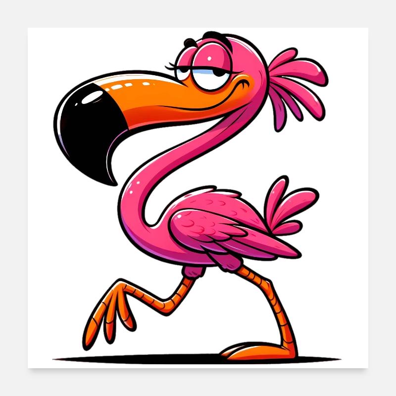 Flamant Poster 60 x 60 cm