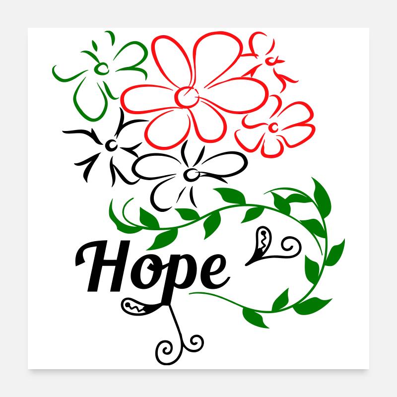 Hope Hoffnung Poster 24" x 24" (60x60 cm)