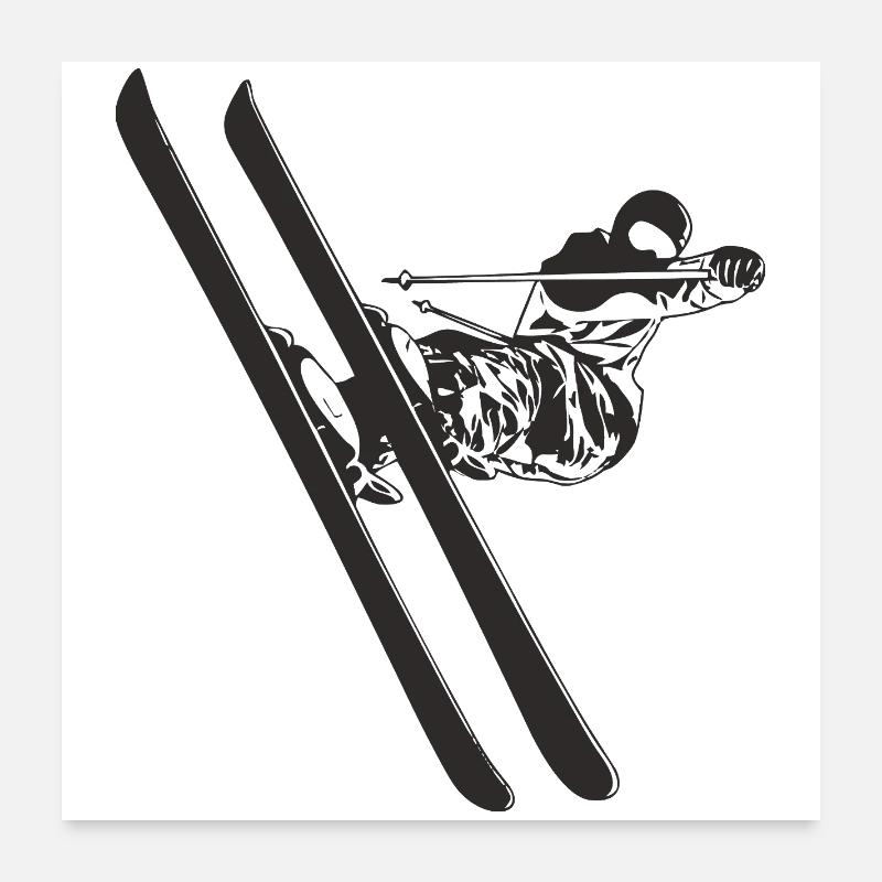 Skifahrer Poster 60x60 cm