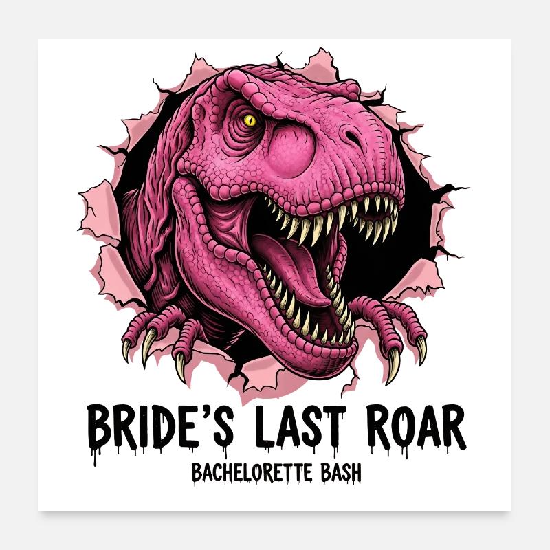 Fête nuptiale T-Rex Breakthrough rose Poster 60 x 60 cm