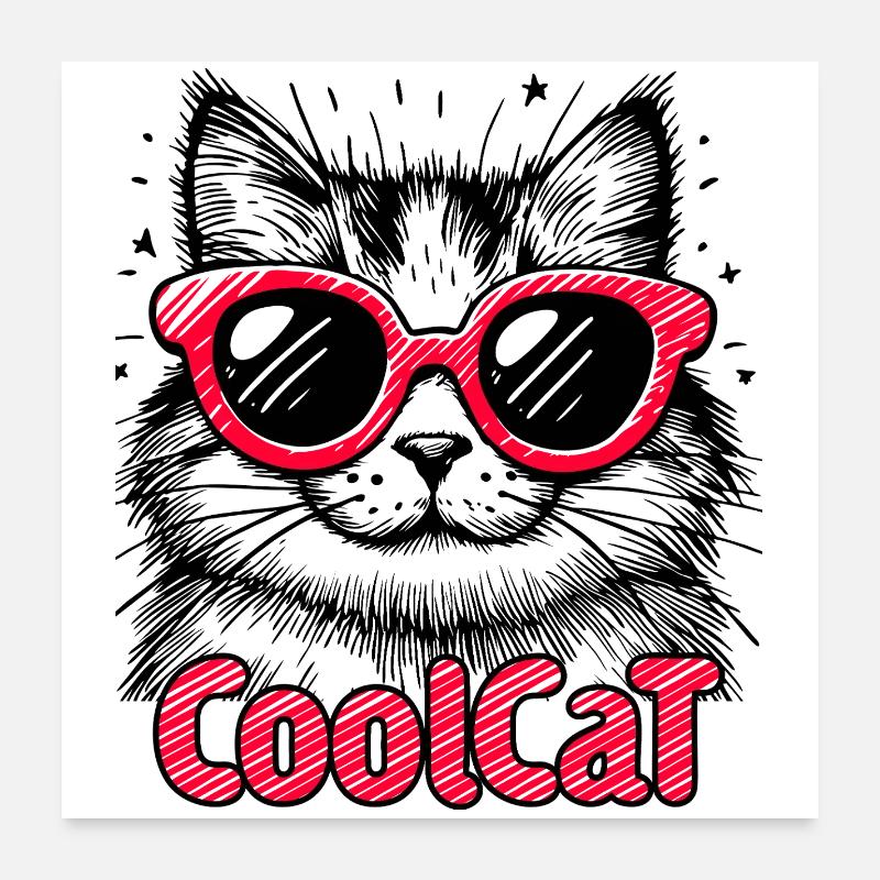 Chat cool 1 Poster 60 x 60 cm