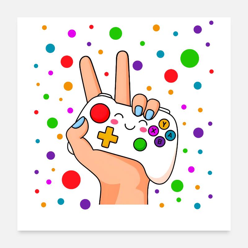 Peace Sign Controller Pop Poster 24" x 24" (60x60 cm)