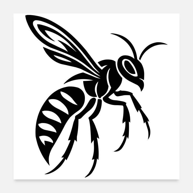 Bee Wasp Poster 24" x 24" (60x60 cm)