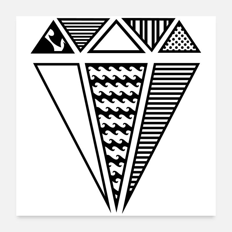 A shape of a diamond with different patterns Poster 24" x 24" (60x60 cm)