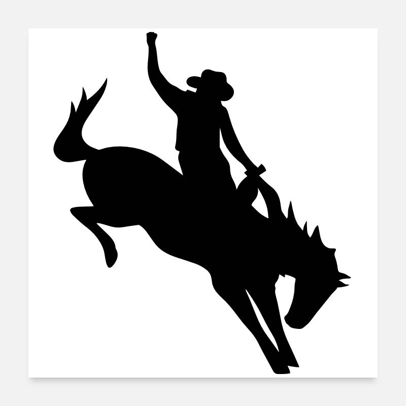 Cowboy beim Rodeo Poster 60x60 cm