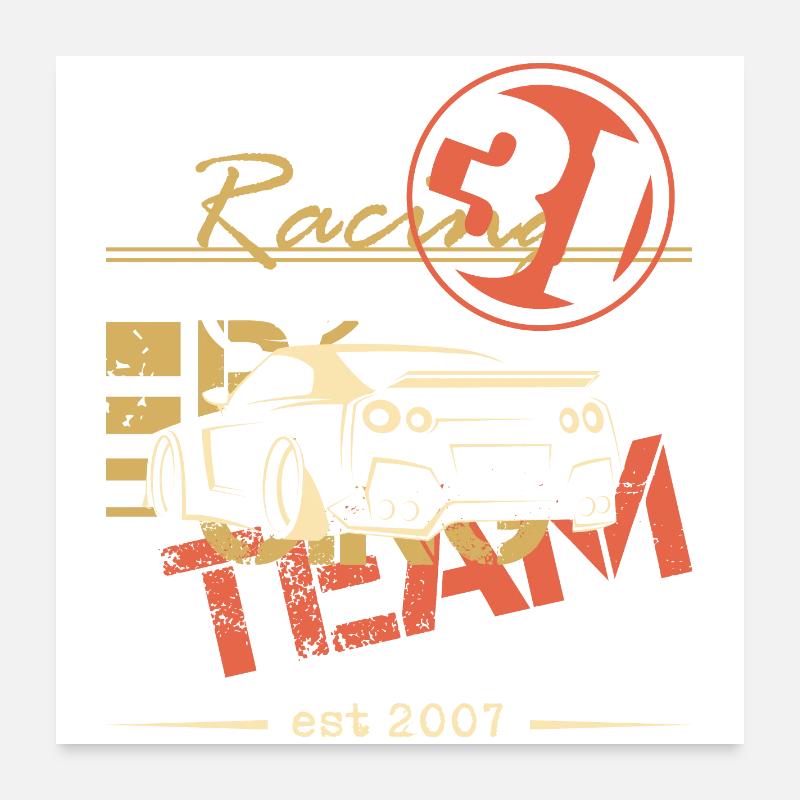 team racing gtr voiture idée cadeau Poster 60 x 60 cm