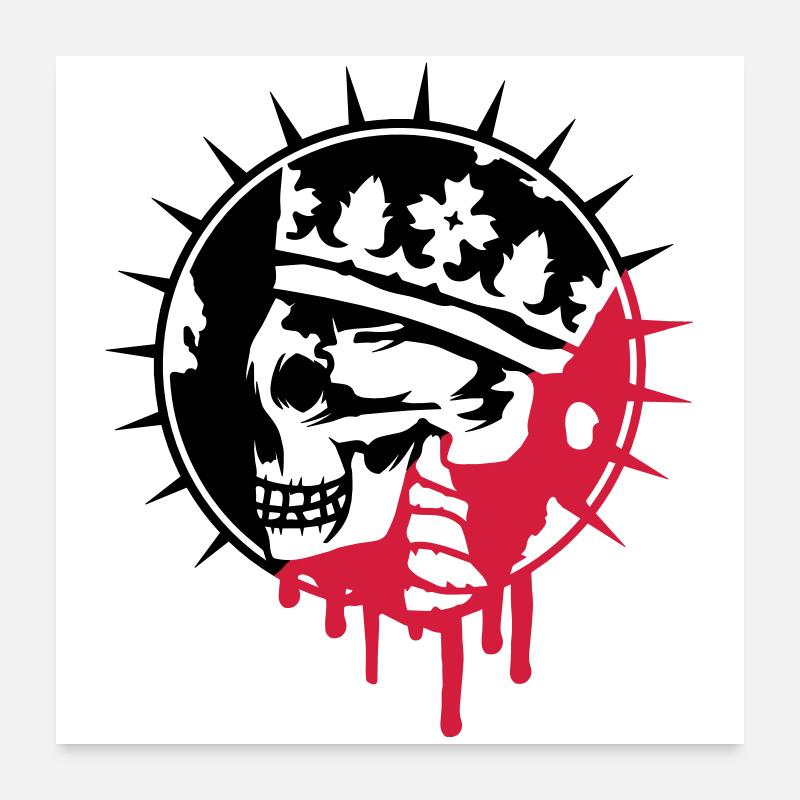 Totenschädel mit Krone Graffiti Patch Poster 60x60 cm