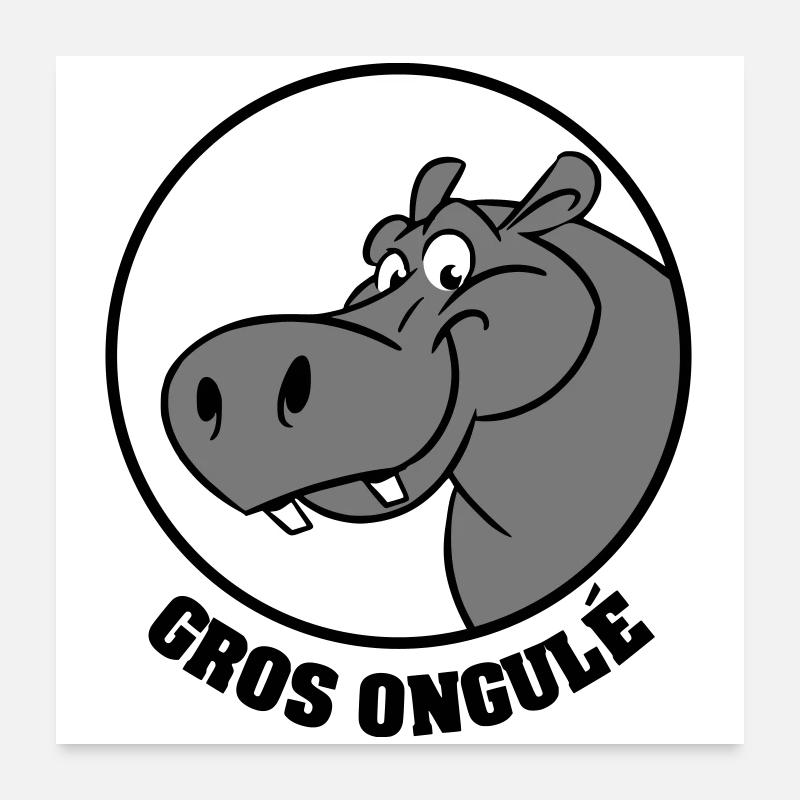 Hippo Texte Poster 60 x 60 cm