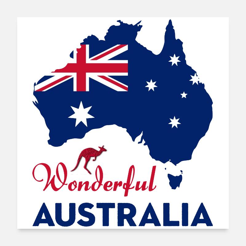 Wunderbares Australien - Poster 60x60 cm - Weiß