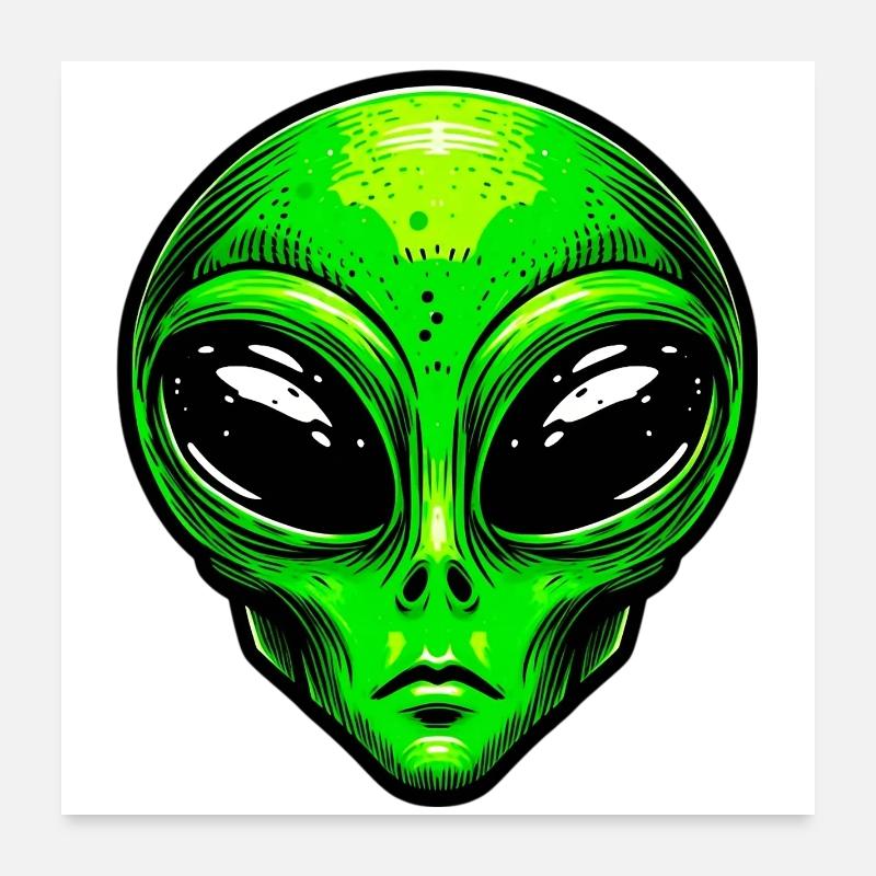 Martian Extraterrestrial Alien Poster 24" x 24" (60x60 cm)