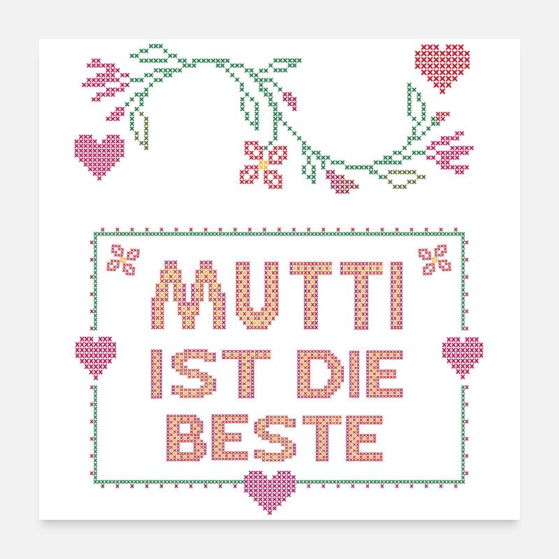 Mutti ist die Beste Poster 60x60 cm