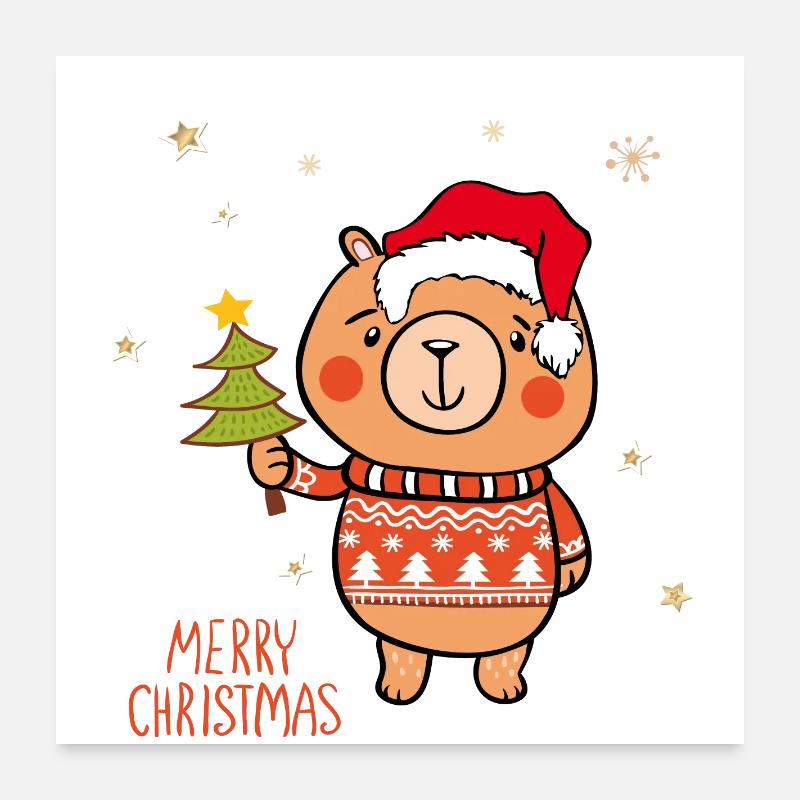 Joyeux Noël Teddy Poster 60 x 60 cm