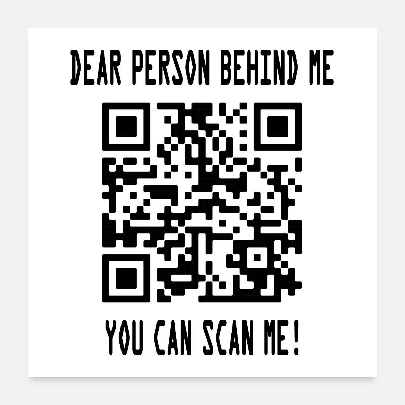 Scan me QR code for motivation Poster 24" x 24" (60x60 cm)