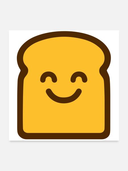 Cute Toast - Poster 60x60 cm - Weiß - Vorne
