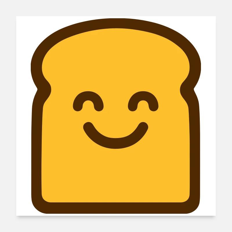 Cute Toast Poster 60x60 cm