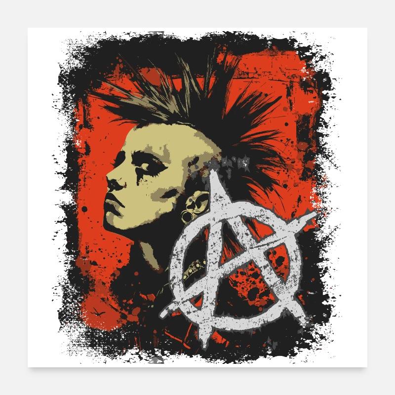 Fille punk rock Poster 60 x 60 cm