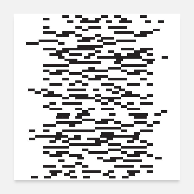 Glitch Stripe Abstract Night Poster 24" x 24" (60x60 cm)