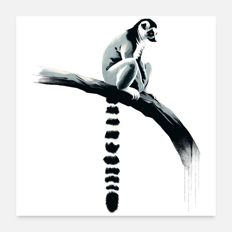 ring-tailed lemur Poster 24" x 24" (60x60 cm)