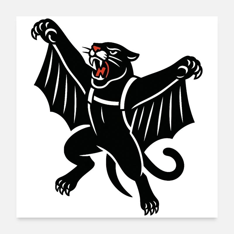 Dunkler Fledermausdämon Graphik Poster 60x60 cm