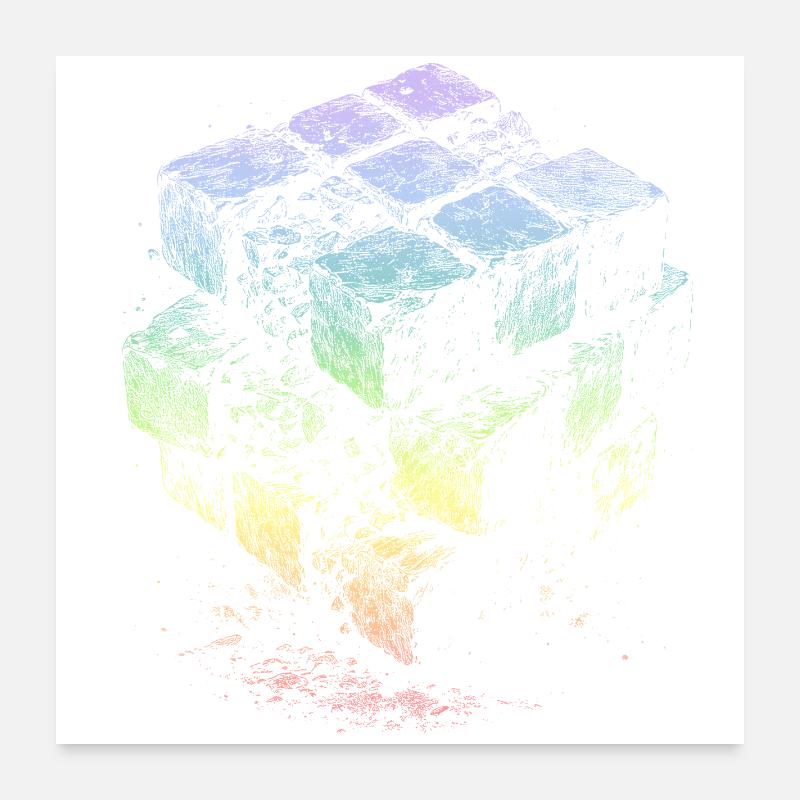 Cube Rainbow Colors Poster 24" x 24" (60x60 cm)