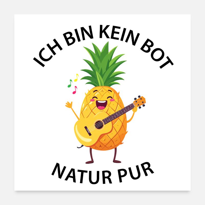 Pineapple Rocks Guitar - No Bot - Pure Nature Poster 60 x 60 cm
