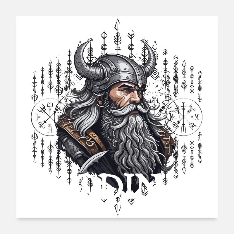 Dieu quatre ne donne pas Odin Poster 60 x 60 cm