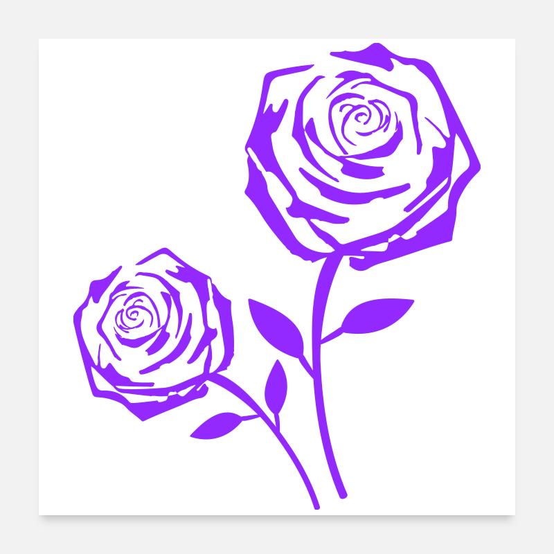 Rose violette Imprimé de rêve Poster 60 x 60 cm