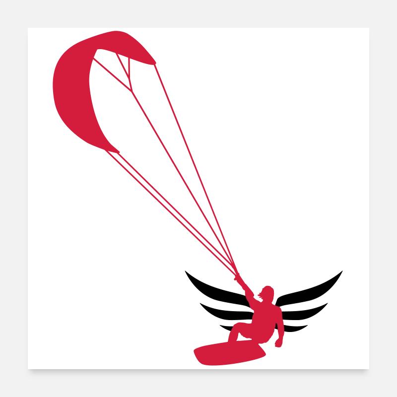 Kiteboarding / Kitesurfing / Kitesurf / Poster 60 x 60 cm