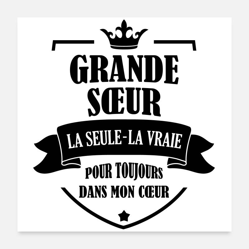Soeur Soeurette Frère Naissance Bébé Sœur Poster 60 x 60 cm