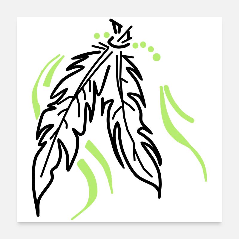 Feathers tied together Poster 24" x 24" (60x60 cm)