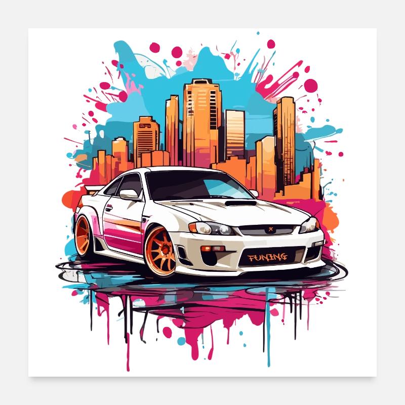 Tuning Auto, Sport automobile Poster 60 x 60 cm