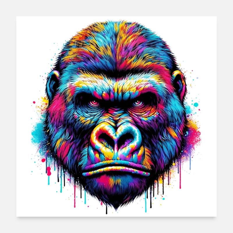 Gorille Poster 60 x 60 cm