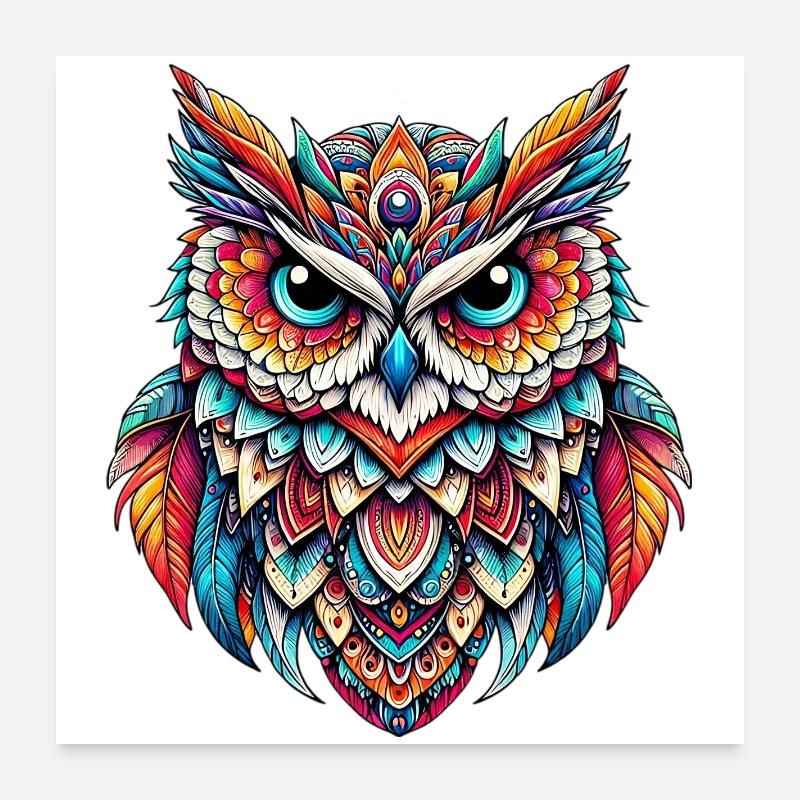 Eule Poster 60x60 cm