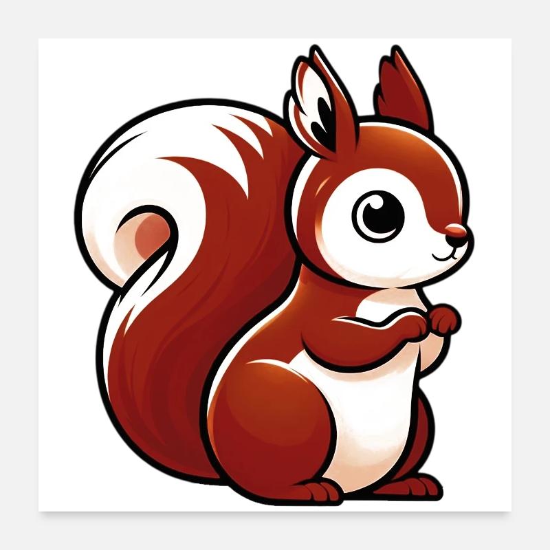 Écureuil Poster 60 x 60 cm