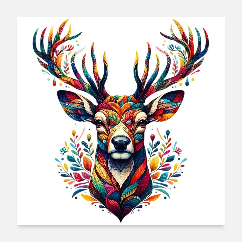 Hirsch Poster 60x60 cm