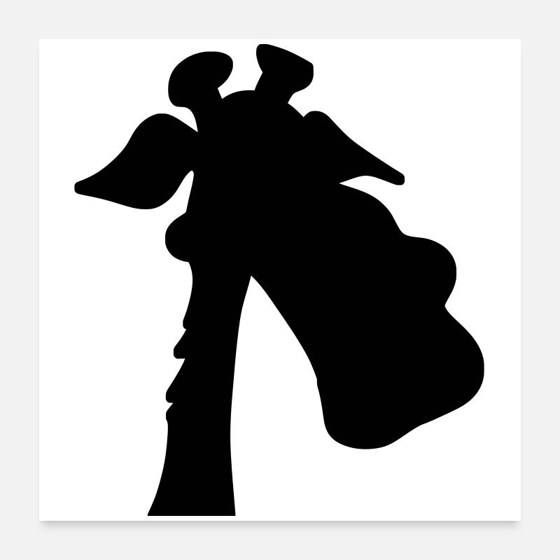 Silhouette de girafe Poster 60 x 60 cm