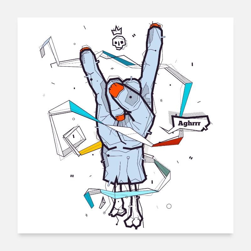 Metal Hand Zombie Illustration Devils Hand S Poster 24" x 24" (60x60 cm)