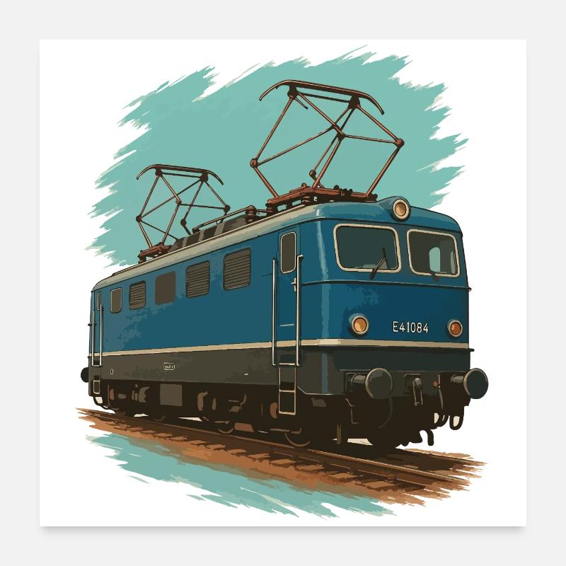 Strom am Stahl – E-Lok Power Poster 60x60 cm