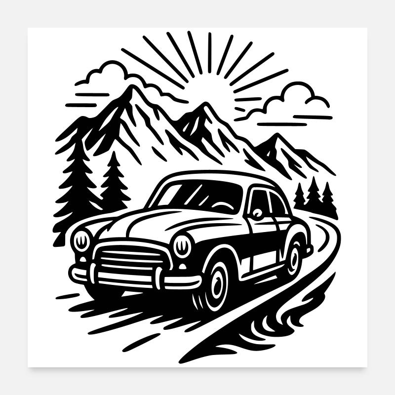 Oldtimer Poster 60x60 cm