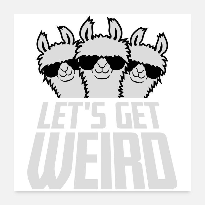 Let's Get Weird 3 Lama Freunde Team Sonnenbrille Poster 60x60 cm