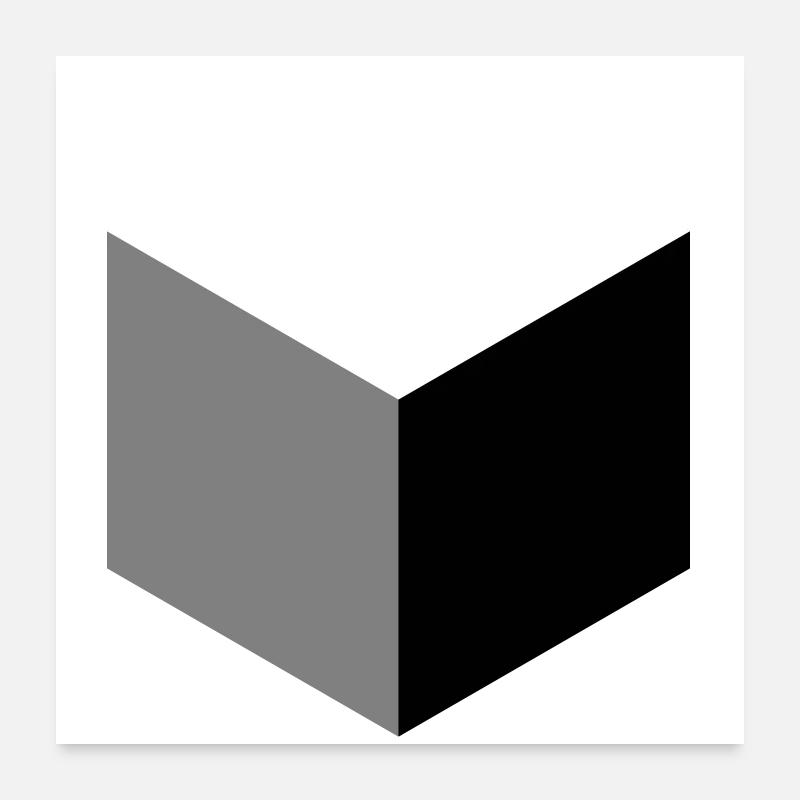 Geometric Cube Silhouette Poster 24" x 24" (60x60 cm)