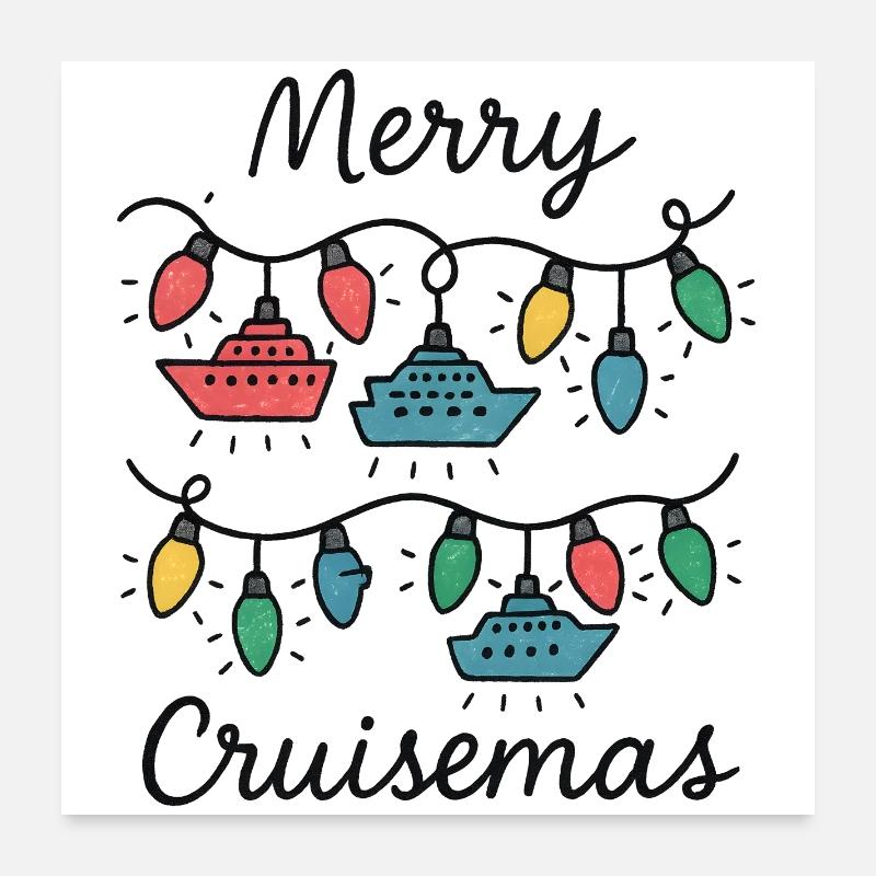 Merry Cruise Mas Croisière de Noël drôle Poster 60 x 60 cm